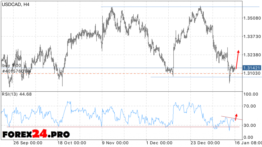 USD CAD Forecast Canadian Dollar on January 17, 2017