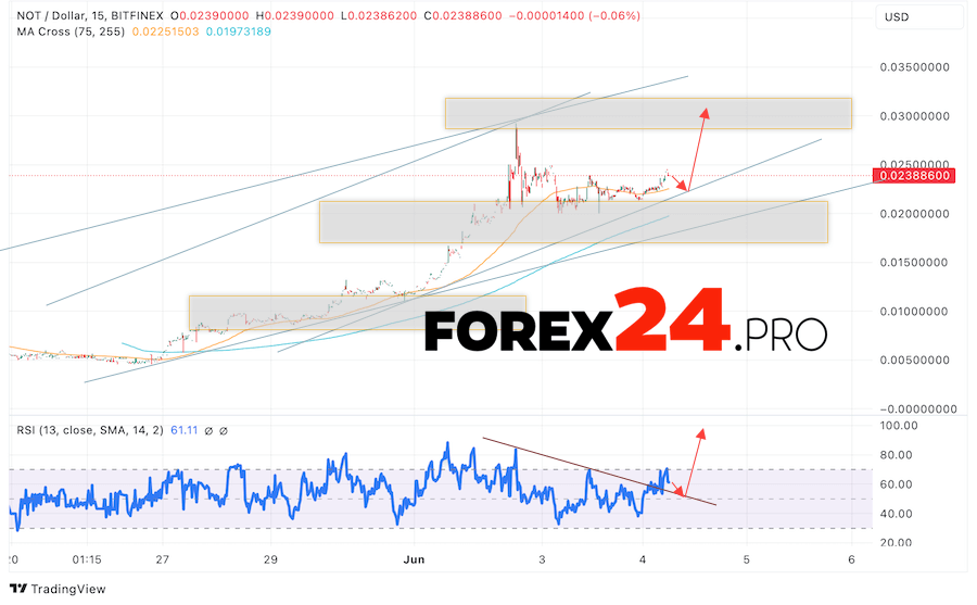 Notcoin forecast NOT/USD for June 5, 2024