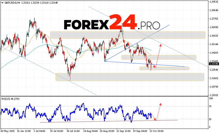 GBP/USD Forecast and Analysis for October 15, 2025 The GBP/USD Pound Dollar currency pair continues to move as part of its downward trend and the formation of a